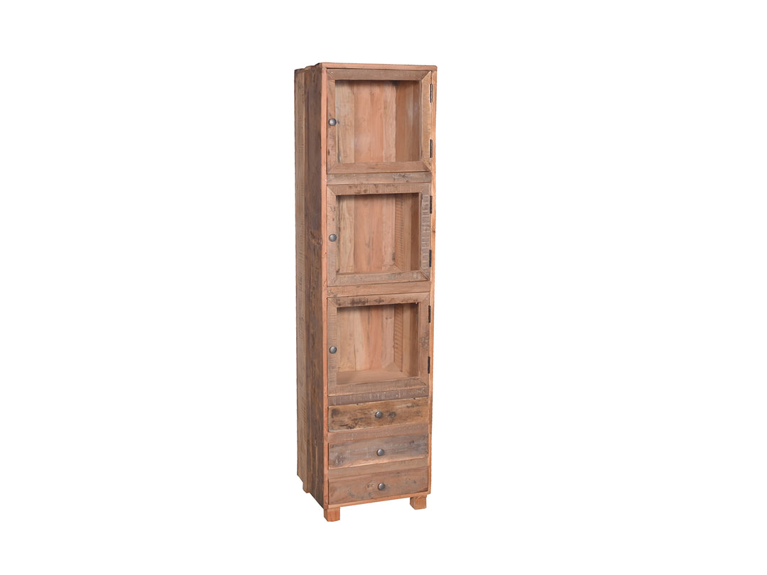 Vitrinekast naturel 45 x 170 cm