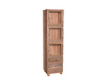 Vitrinekast Naturel 45 x 170 cm – 3 Laden en Glazen Deuren