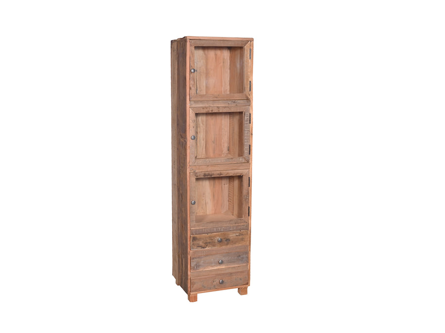 Vitrinekast naturel 45 x 170 cm