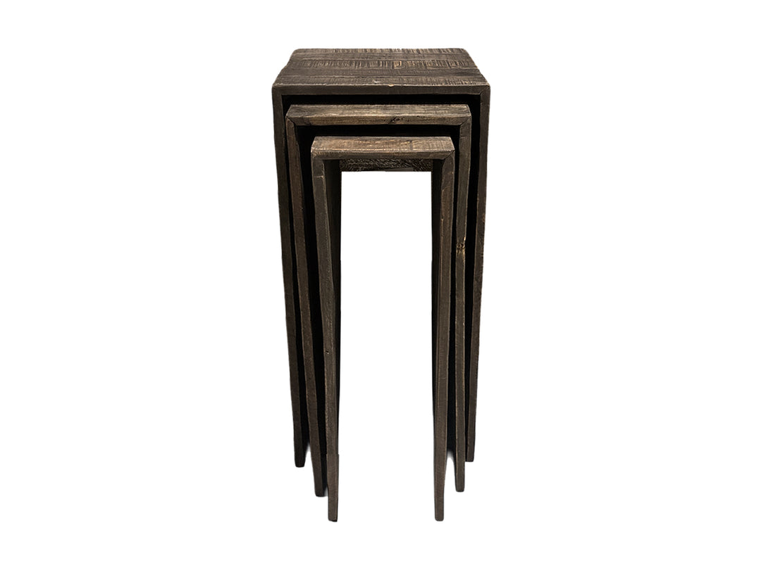 Set van 3 plantenzuilen old brown
