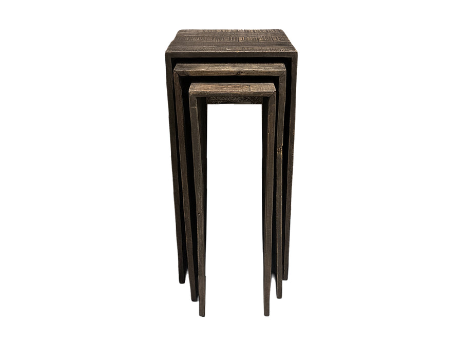 Set van 3 plantenzuilen old brown