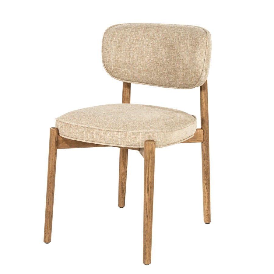 Stoel Rune bruin – stof & eikenhout taupe Serene