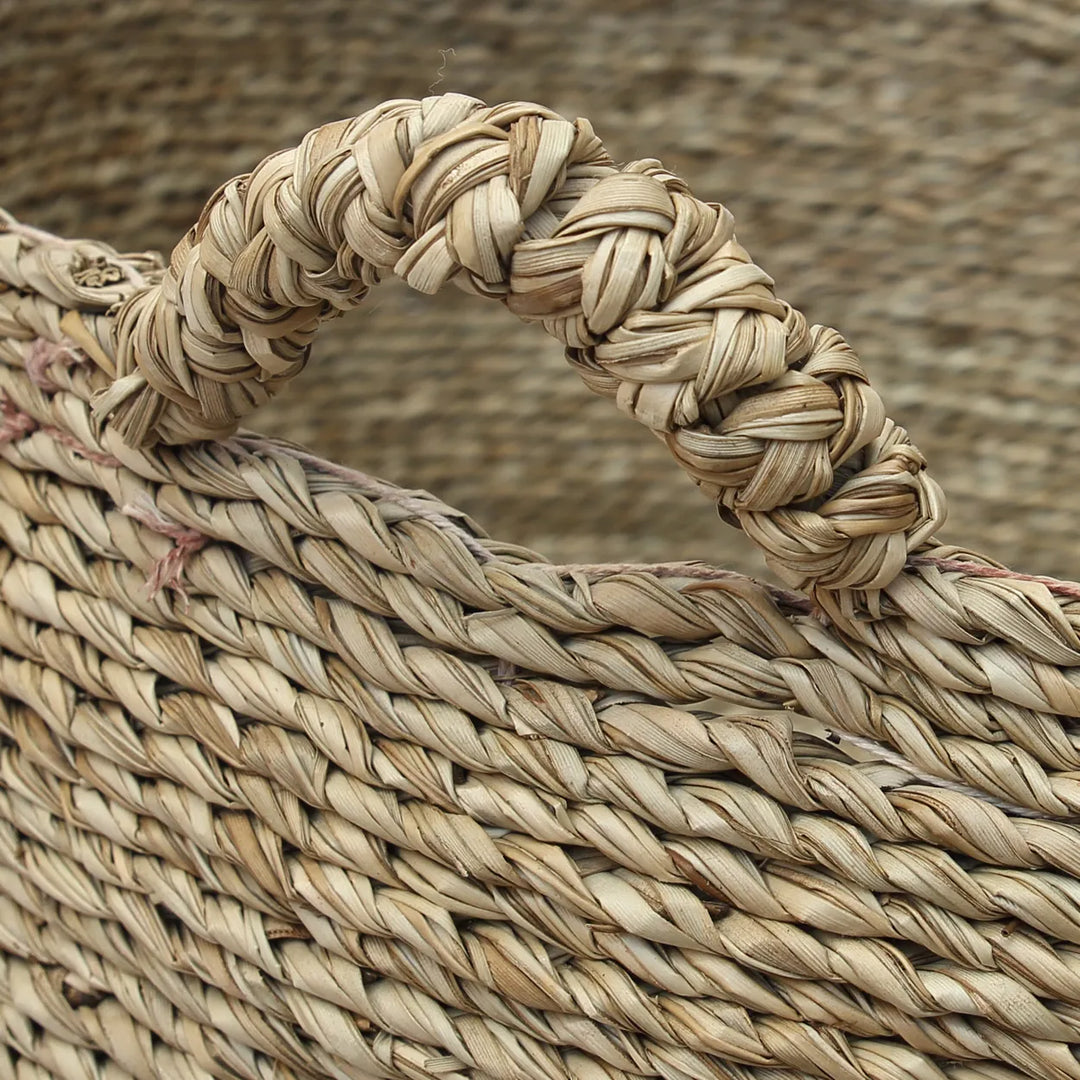 Zeegras Mand met 4 Handvatten – Les Quatre Mains – Naturel – Maat L