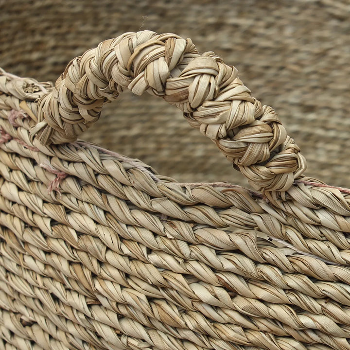 Zeegras Mand met 4 Handvatten – Les Quatre Mains – Naturel – Maat L