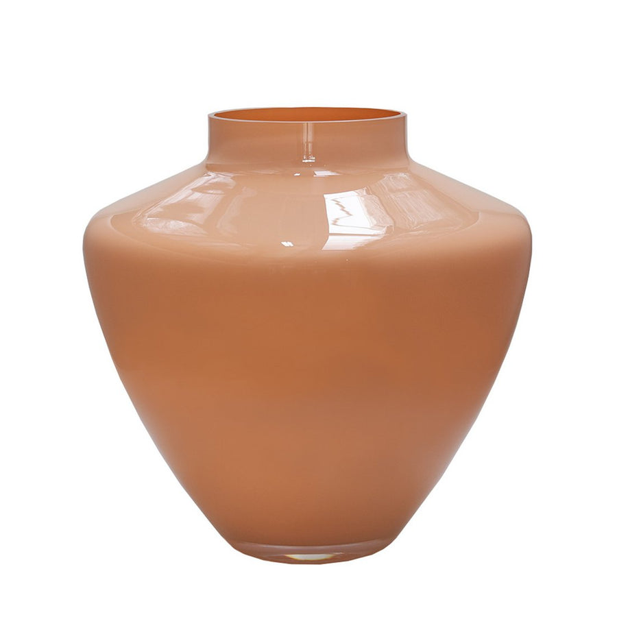 Kagera Pastel Peach Vaas – Mondgeblazen Glas in Oranje & Roze – Stijlvolle Interieuraanvulling