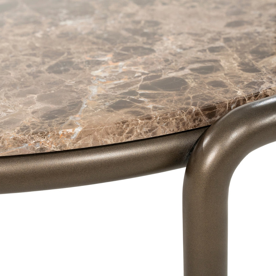 Salontafel Silke small – ijzer & Emperador marmer