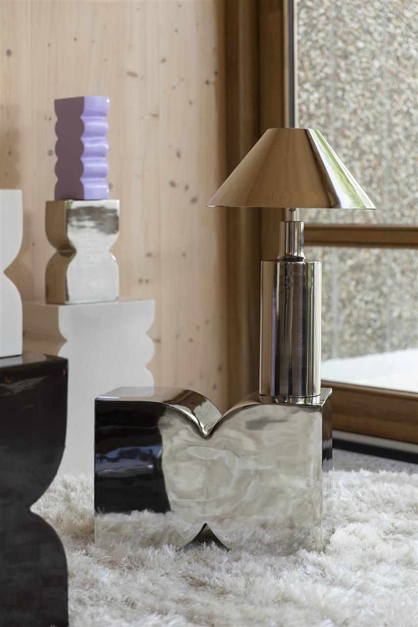 Bijzettafel Zilver – Zuiver Cones Shiny