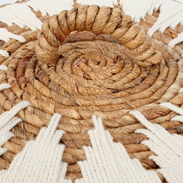 Banana Stitched Wasmand – L – Naturel/Wit