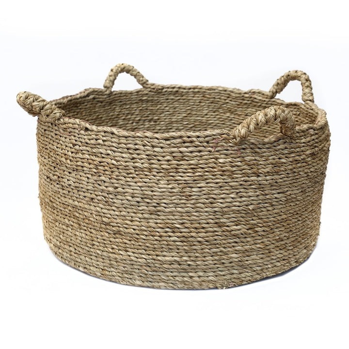 Zeegras Mand met 4 Handvatten – Les Quatre Mains – Naturel – Maat L