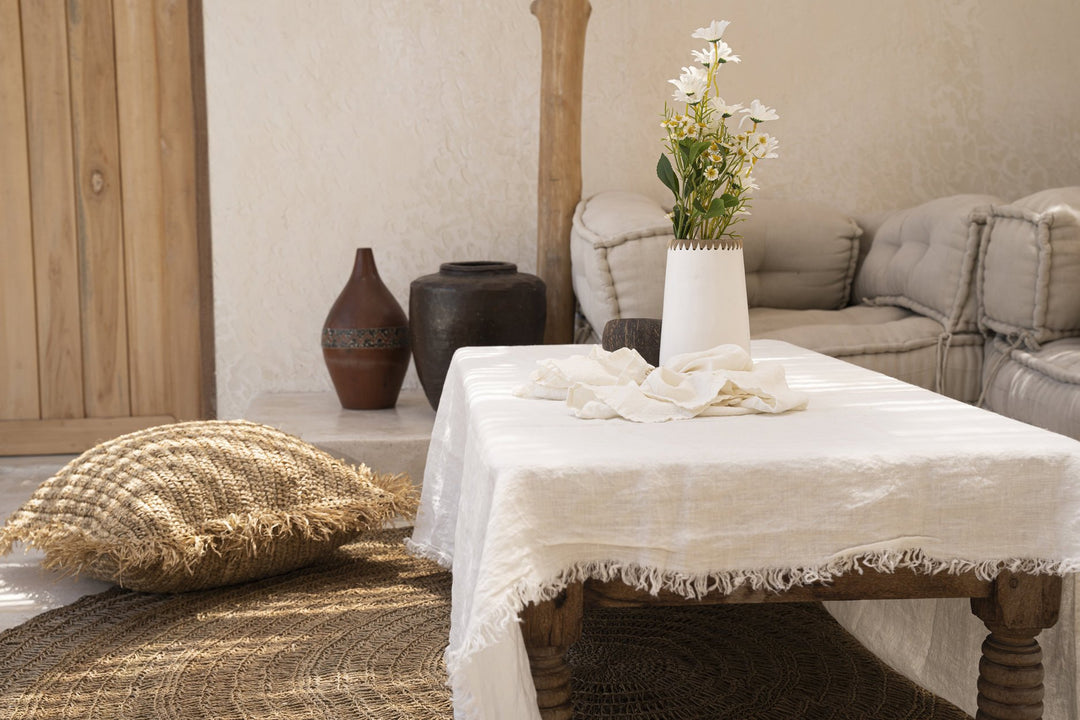 Luxe Linnen Tafelkleed – Wit – 150x200 cm