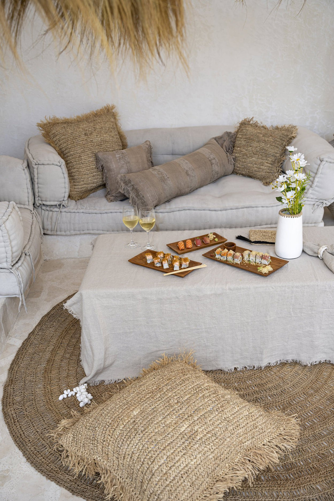 Luxe Linnen Tafelkleed – Beige – 150x150 cm