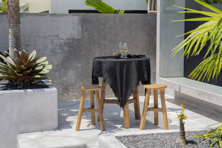 Luxe Linnen Tafelkleed – Zwart – 150x250 cm