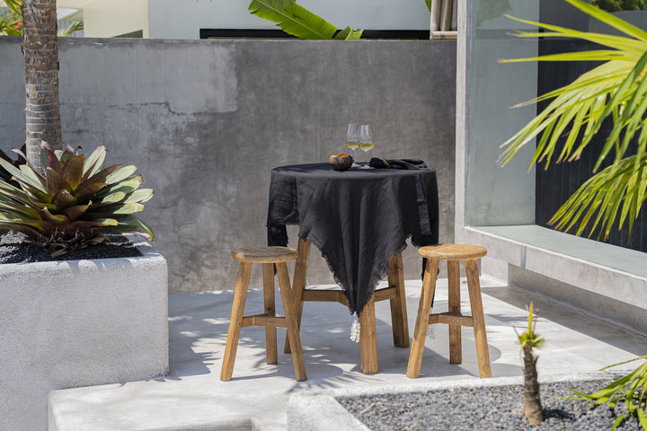 Luxe Linnen Tafelkleed – Zwart – 150x250 cm