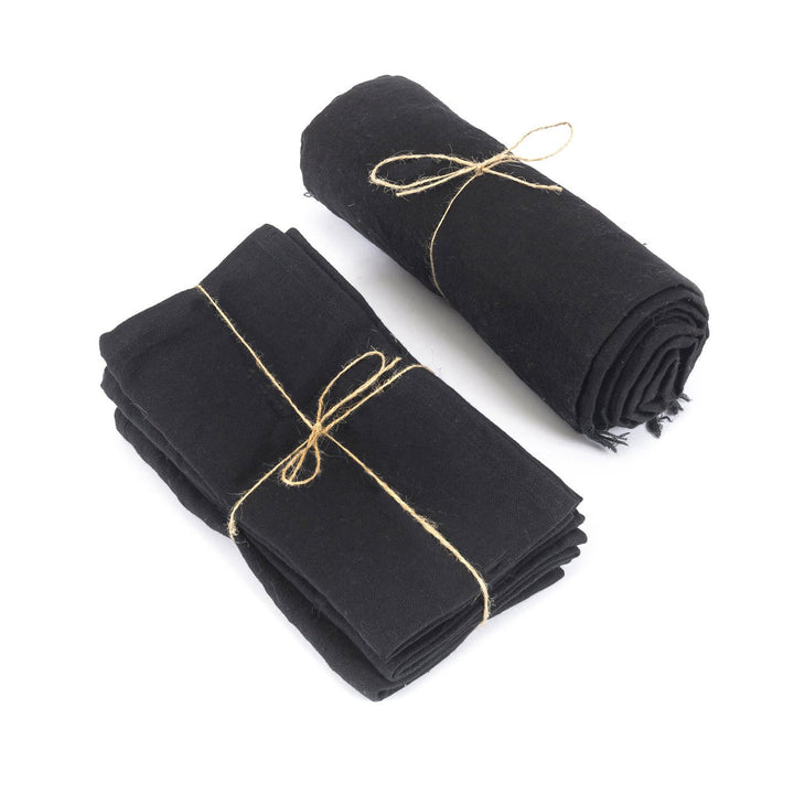 Luxe Linnen Tafelkleed – Zwart – 150x150 cm