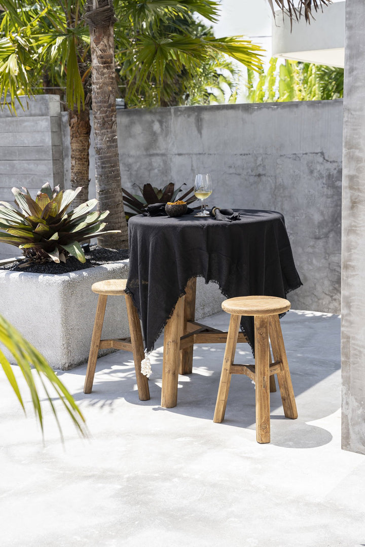 Luxe Linnen Tafelkleed – Zwart – 150x150 cm