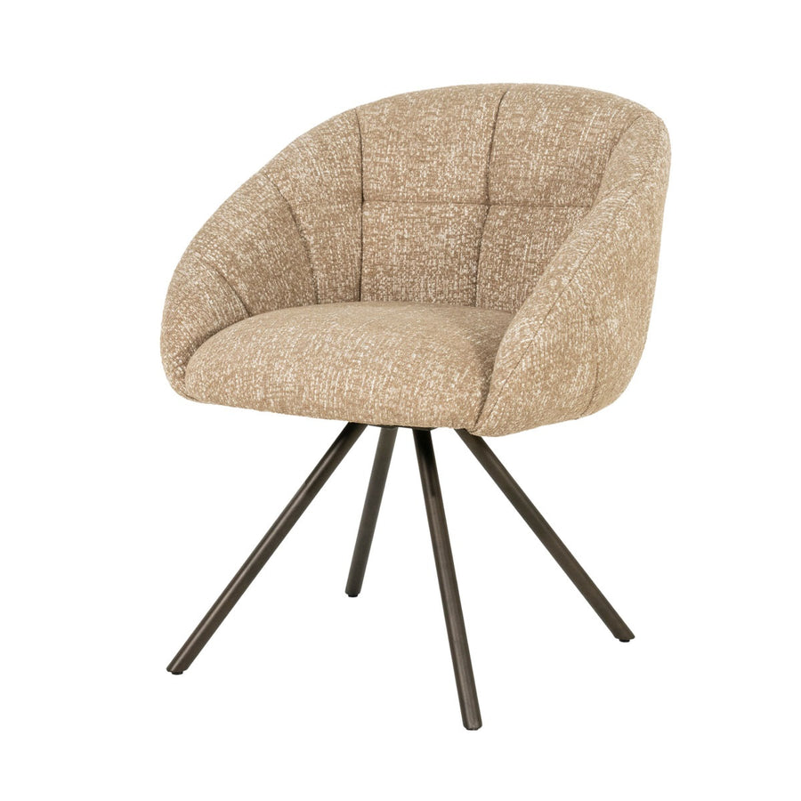 Stoel Tara – stof, foam & staal taupe Punto