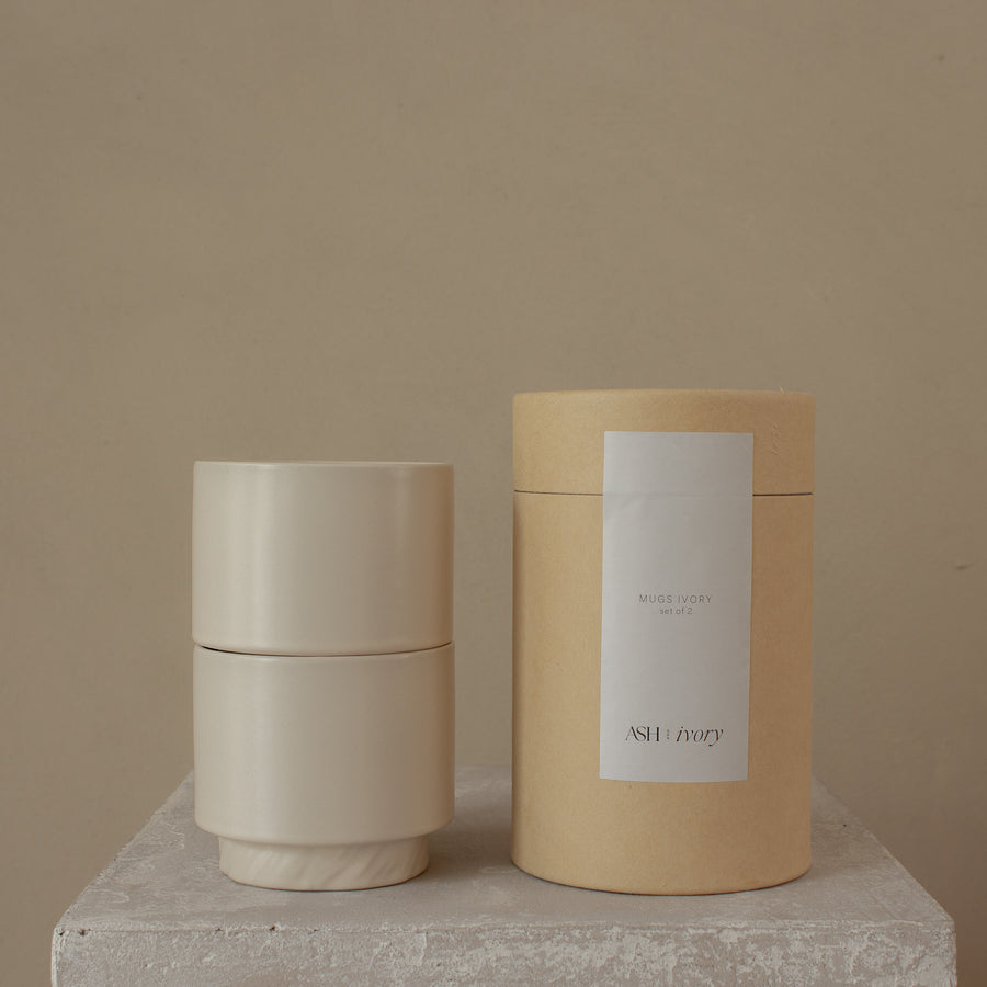Mokken zonder oor – set van 2 keramiek – Ash & Ivory