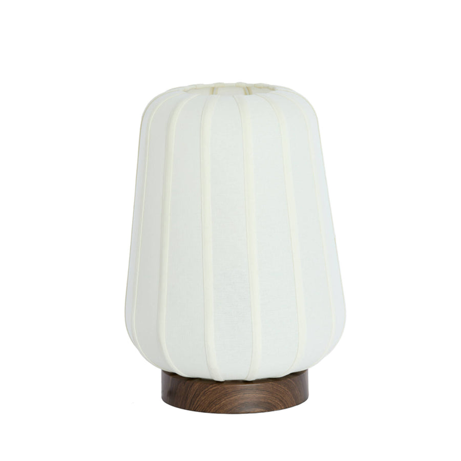 Tafellamp BIBURY hout print donker bruin+wit