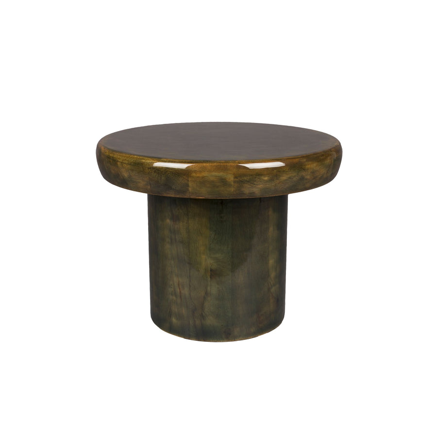 Ronde bijzettafel mangohout groen 45 cm – Dutchbone Mush
