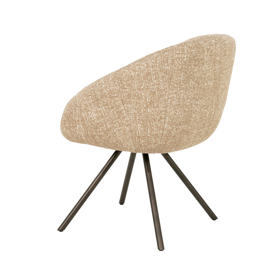 Stoel Tara – stof, foam & staal taupe Punto