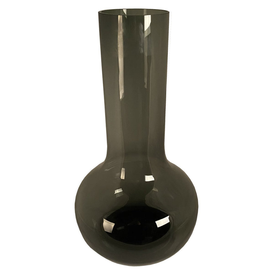 Seim Grey vaas – Mondgeblazen bol van grijs glas Ø25–28xH37–50 cm