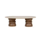 Salontafel Pippa – mangohout & Botochino marmer