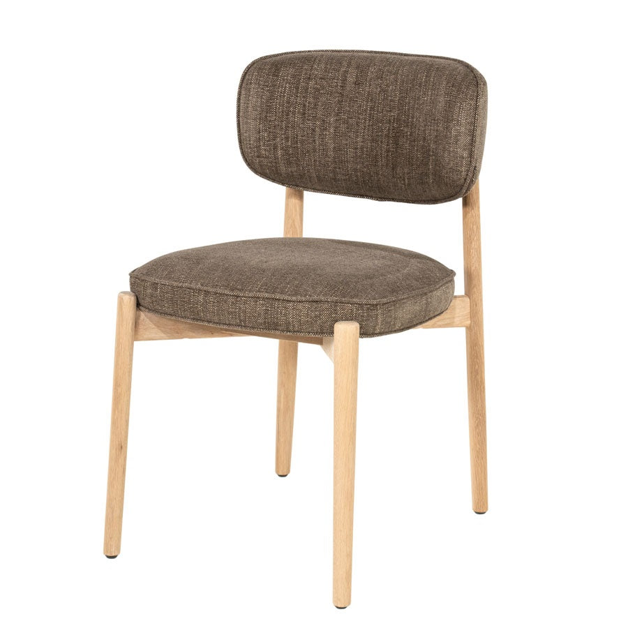 Stoel Rune naturel – stof & eikenhout bruin Serene