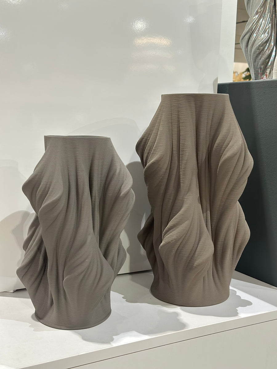 Bloemenvaas twist taupe