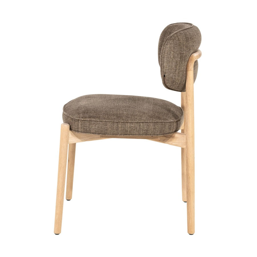 Stoel Rune naturel – stof & eikenhout bruin Serene