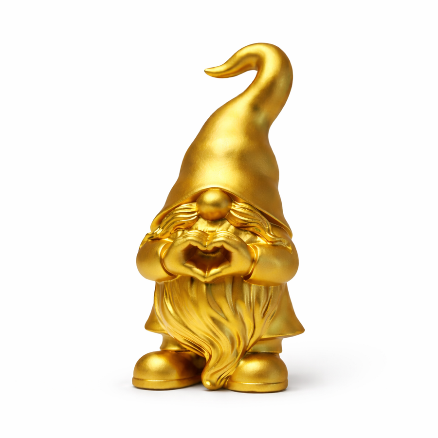 Gouden kabouter  met Hart