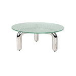 Ronde glazen salontafel 80 cm met rvs onderstel – Dutchbone Marly