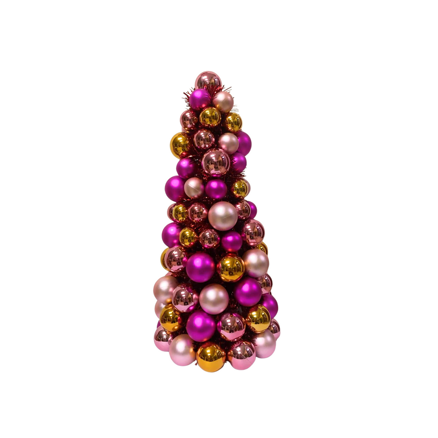 Kerstboompje van Kerstballen Roze & Oranje – 41 cm