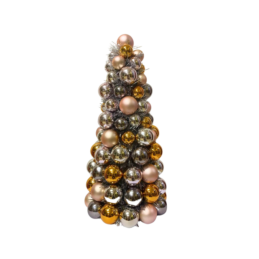 Kerstboompje van Kerstballen Taupe & Oranje – 41 cm