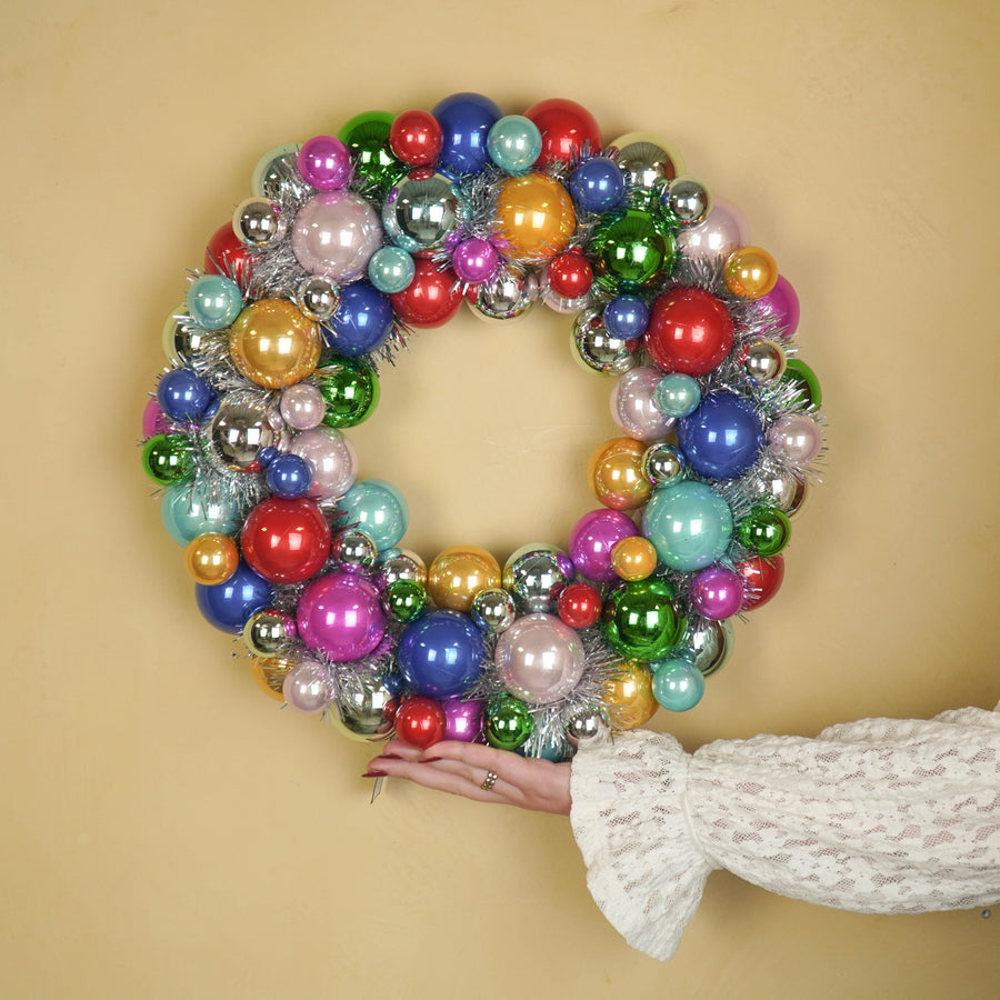 Kerstkrans Kerstballen Multicolour – 34 cm