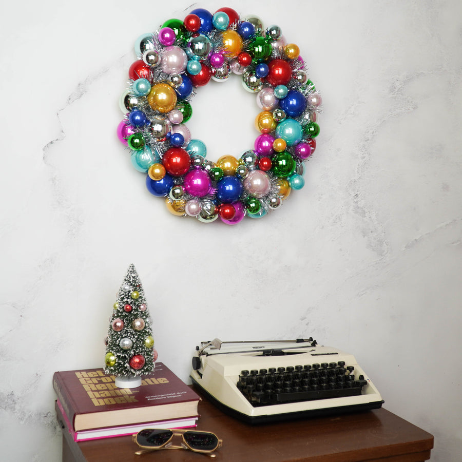 Kerstkrans Kerstballen Multicolour – 34 cm