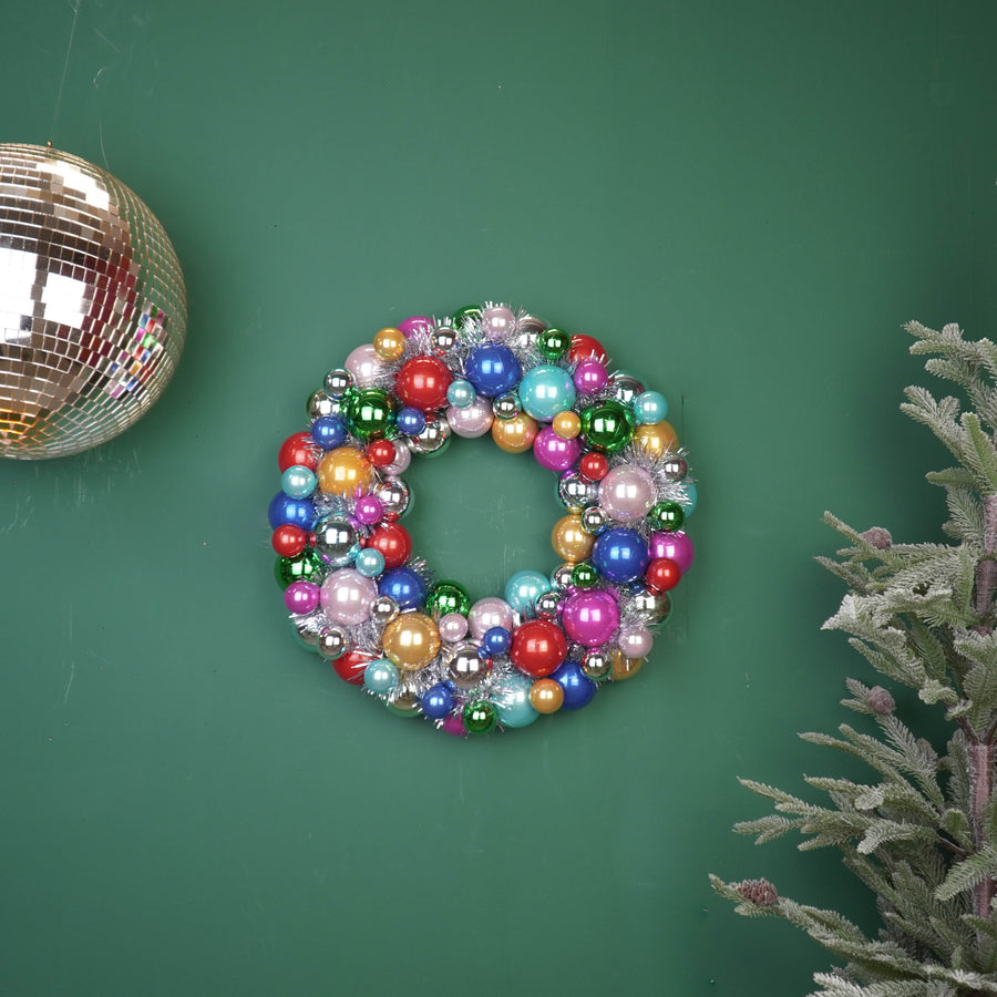 Kerstkrans Kerstballen Multicolour – 34 cm