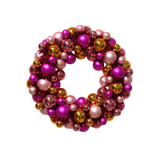 Kerstkrans Kerstballen Roze & Oranje – 34 cm