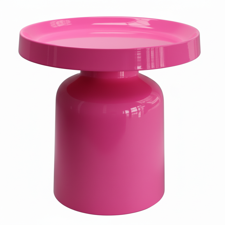 Metalen Bijzettafel Pawn – Neon Pink – Ø 43 × 42 cm