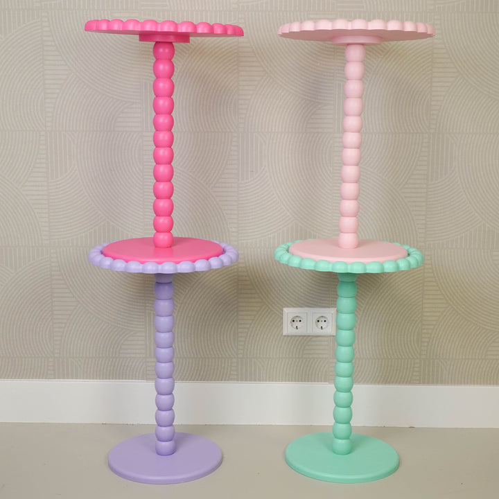 Ronde Bijzettafel Pearl – Lichtroze – Ø 38 × 55 cm