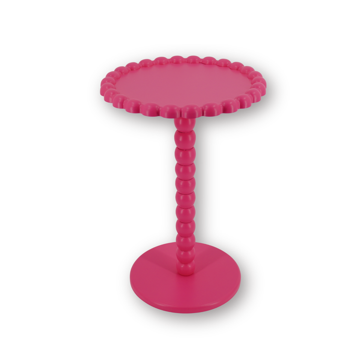 Ronde Bijzettafel Pearl – Neon Pink – Ø 38 × 55 cm