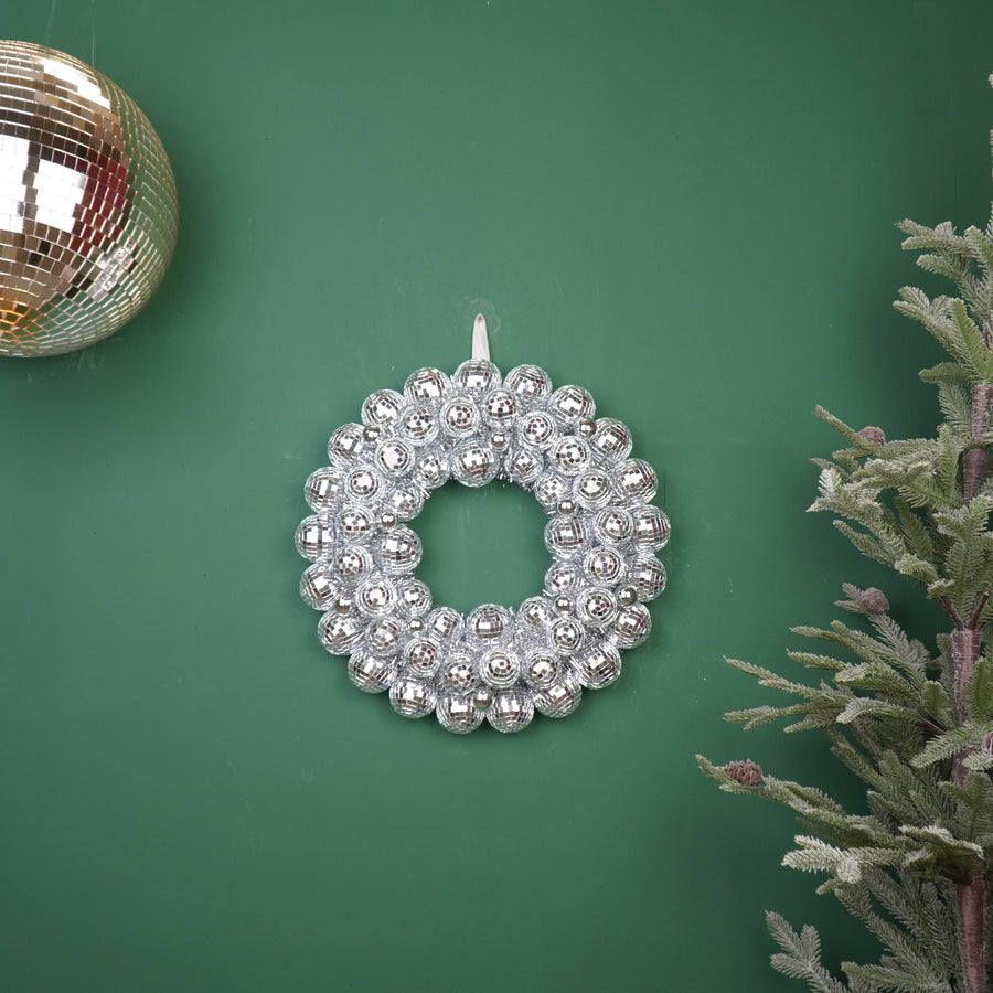 Kerstkrans Discoballen Zilver – 40 cm