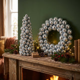 Kerstset Disco Zilver – Discobal Kerstboompje 42 cm + Kerstkrans Ø40 cm