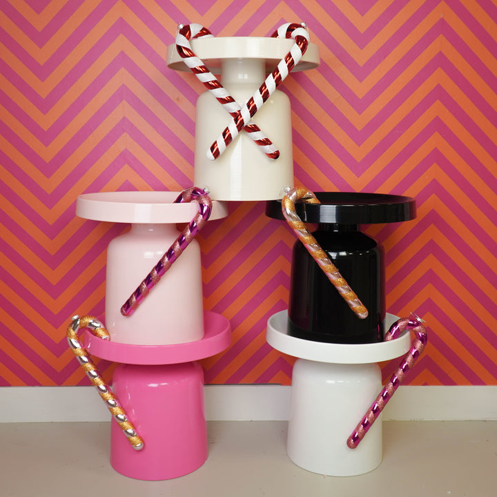 Metalen Bijzettafel Pawn – Neon Pink – Ø 43 × 42 cm