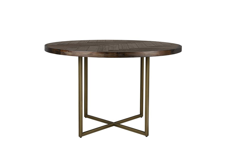 Eettafel Rond Visgraat Hout – Dutchbone Class 120