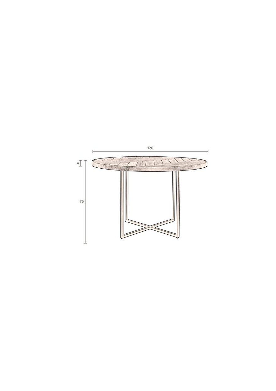 Eettafel Rond Visgraat Eiken – Dutchbone Class 120