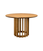 Ronde eettafel eiken 120 cm met kolompoot – Dutchbone Barlet