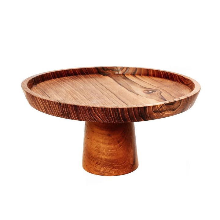 Taartplateau van Teakwortel – M-L – Handgemaakt Hout
