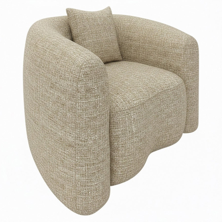 Richmond Fauteuil Luxandra zand tweed ruime loungestoel met losse kussens