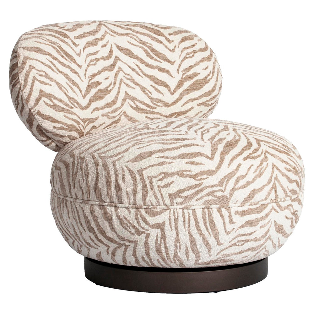 Richmond fauteuil Jace beige tijgerprint zijaanzicht