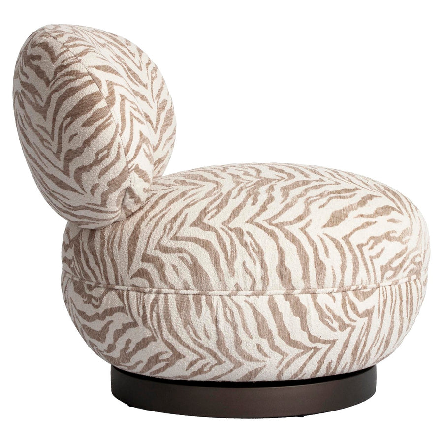 Richmond fauteuil Jace beige tijgerprint achterkant